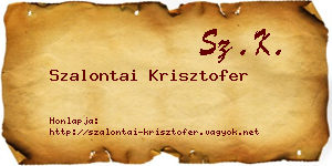 Szalontai Krisztofer névjegykártya